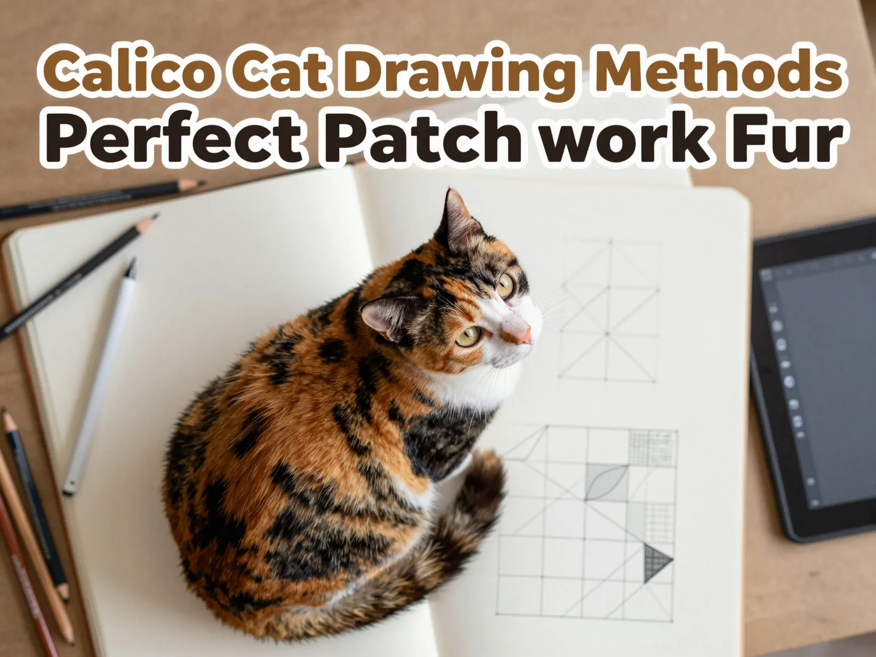 Calico cat drawing methods perfect patchwork fur