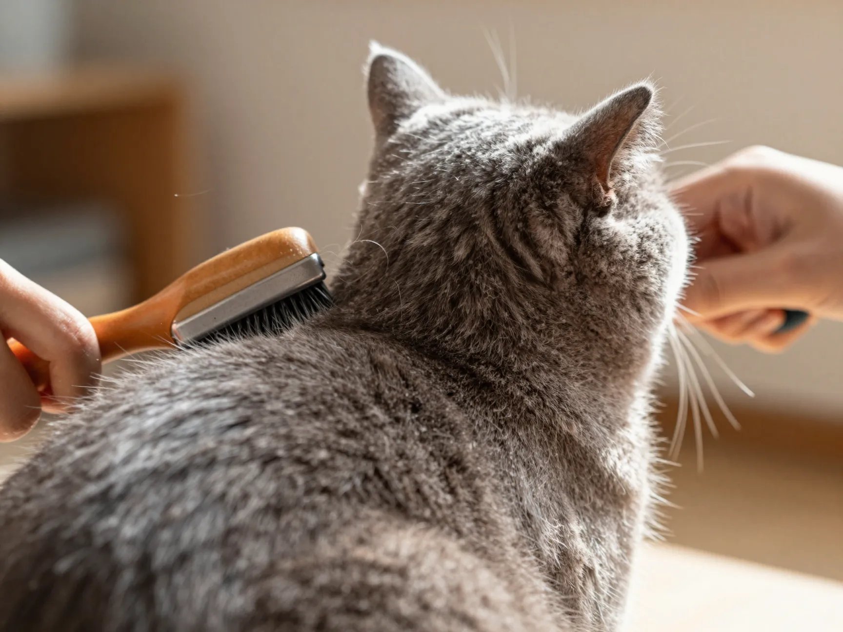 Brush regularly then increase during spring and autumn moults
