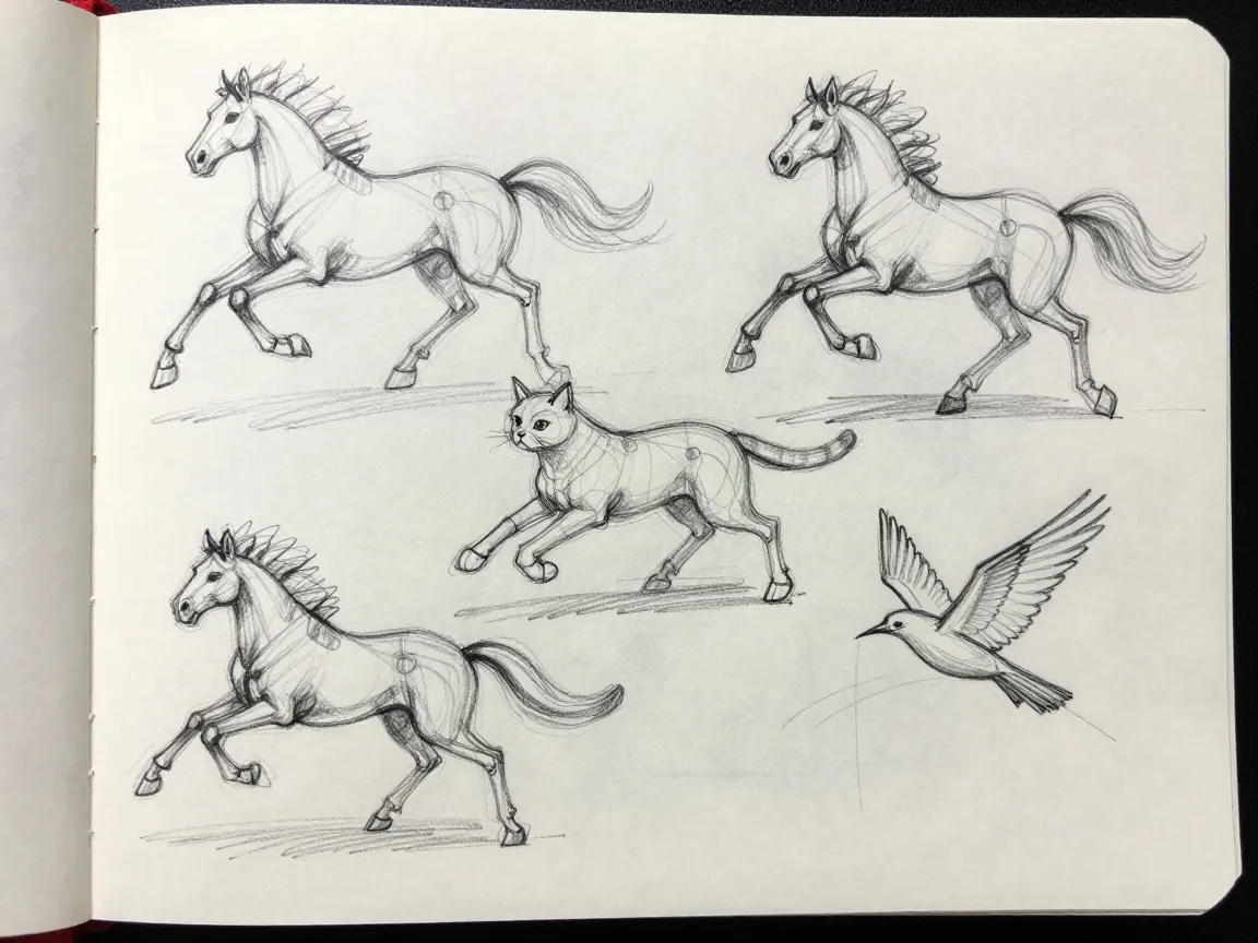 Gesture sketches capturing movement and weight