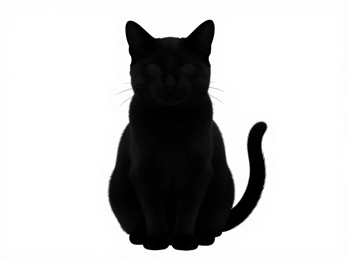 Minimalist silhouette cat