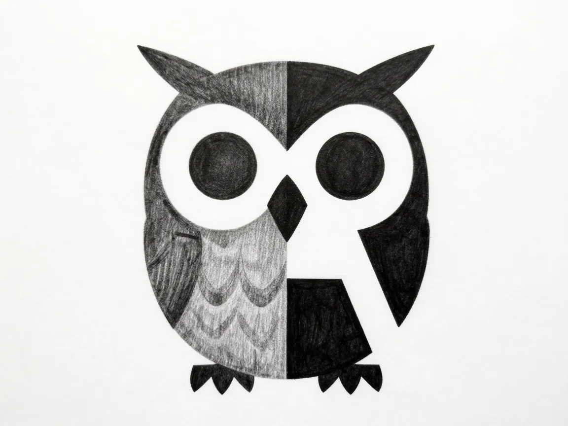 A geometric or abstract reinterpretation of an animal
