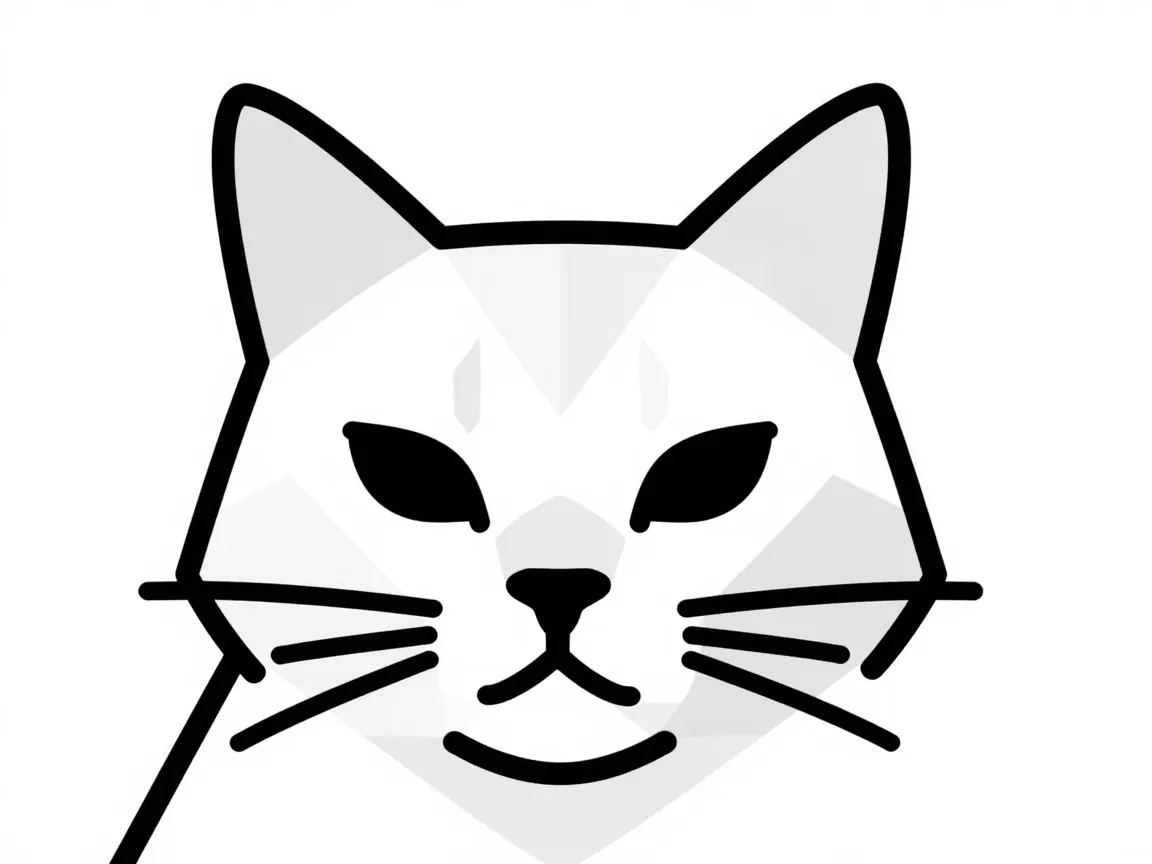 Geometric line art cat