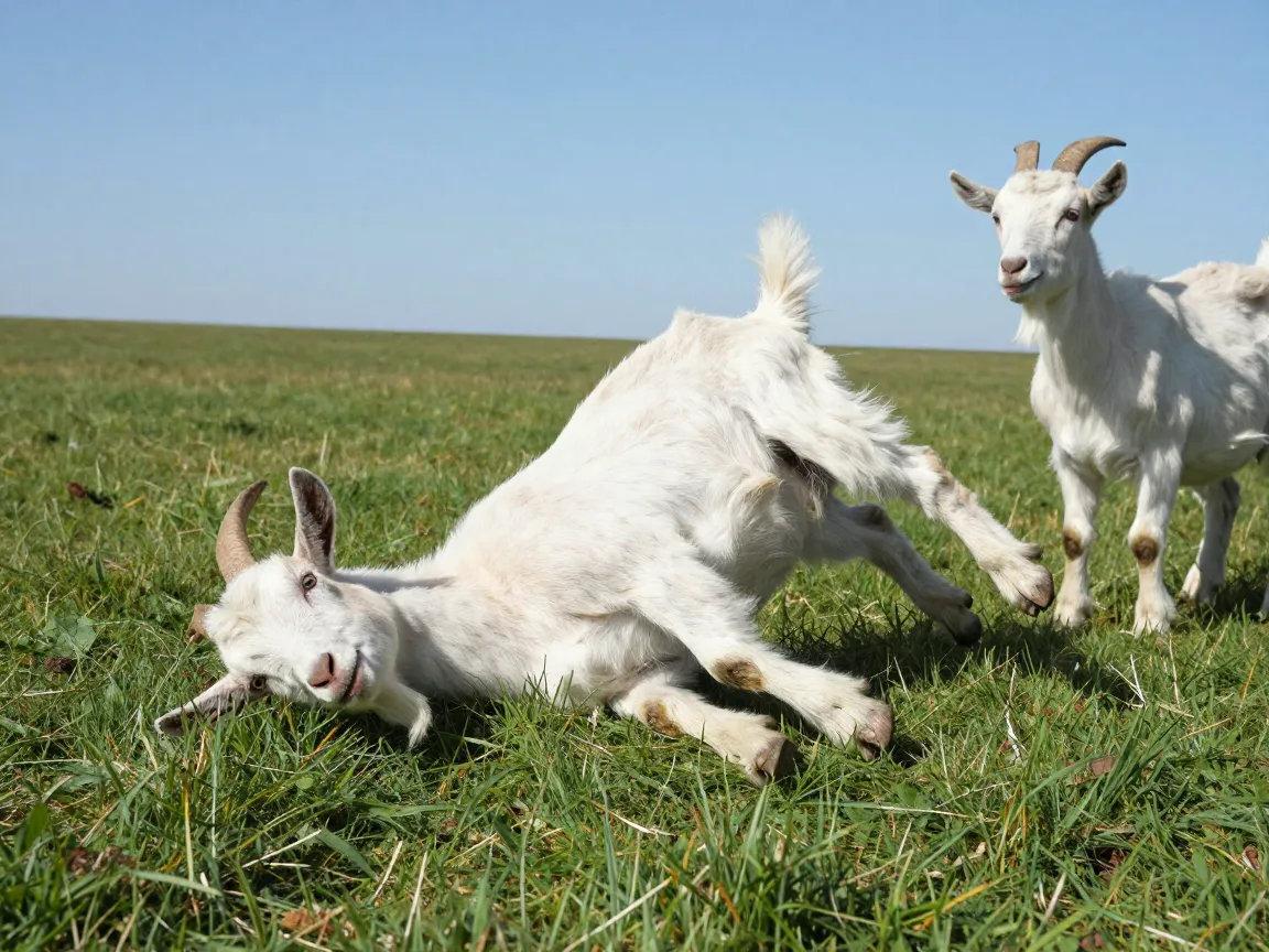 4 fainting goats