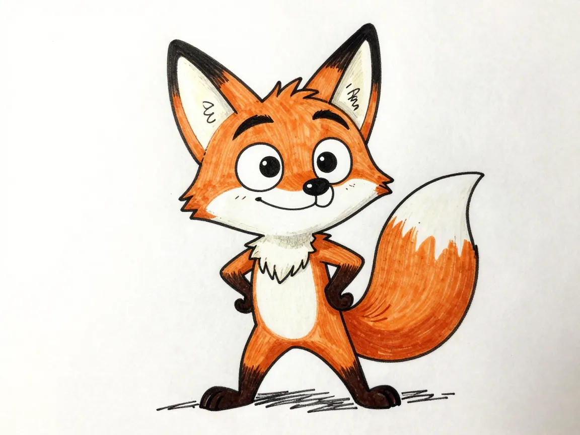 A stylized or character based animal drawing