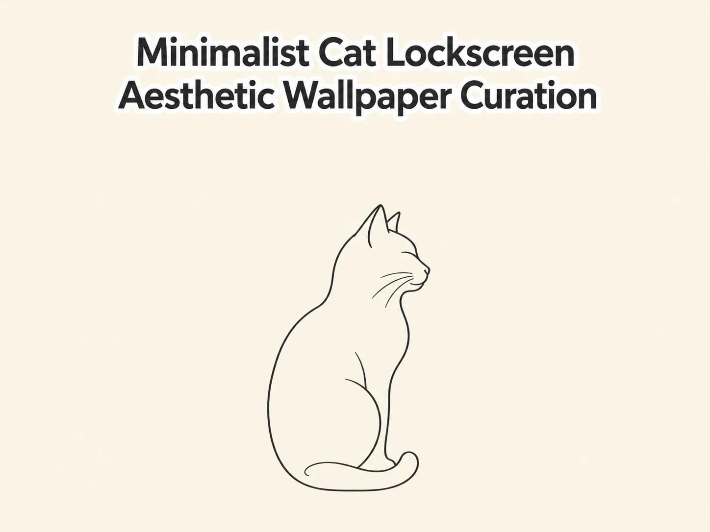 Minimalist cat lockscreen aesthetic wallpaper curation