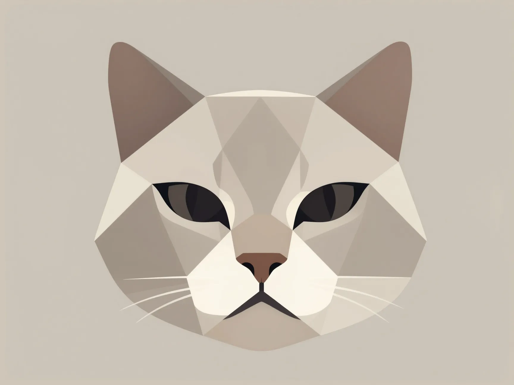3 geometric cat face pattern