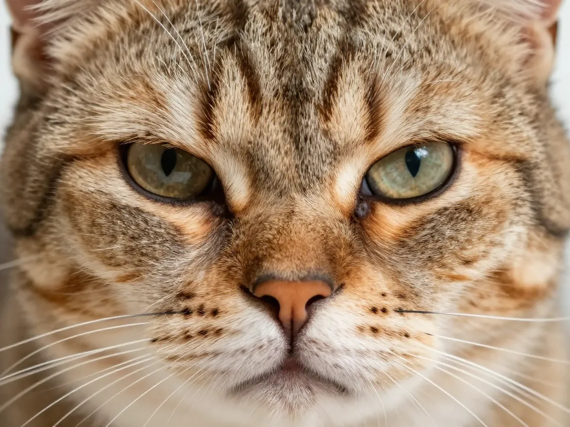 Forehead wrinkle of disbelief cat