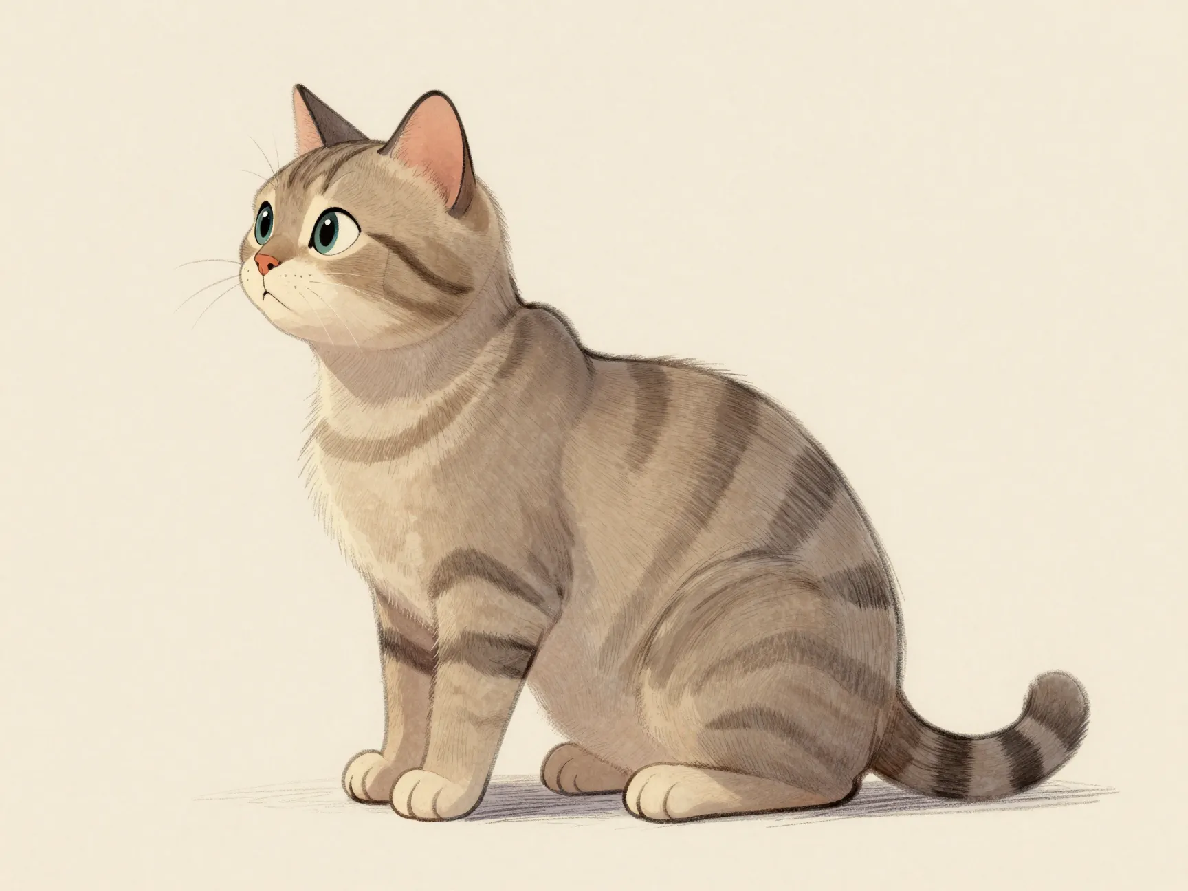 Semi realistic sketch tabby cats