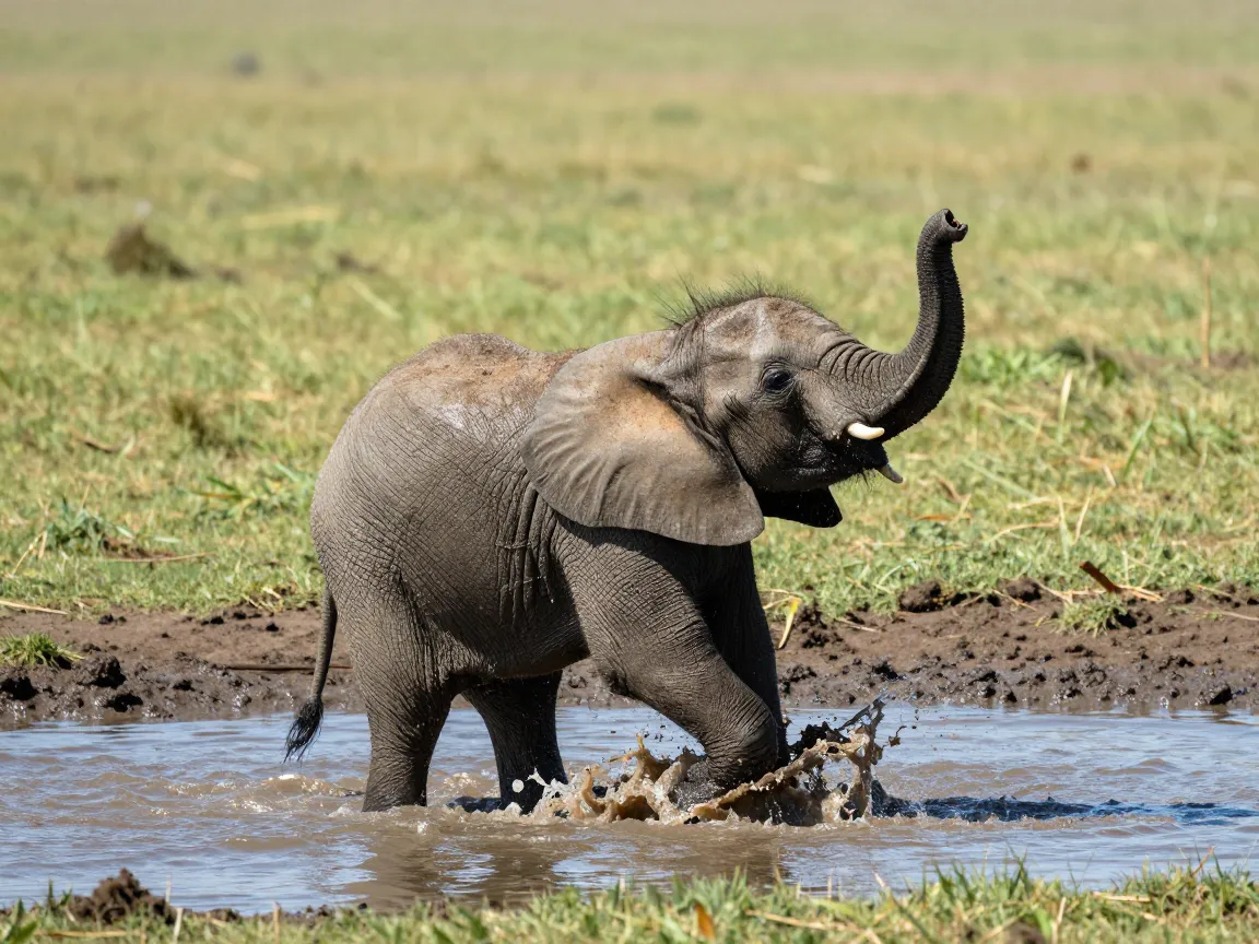 The clumsy baby elephant stumble