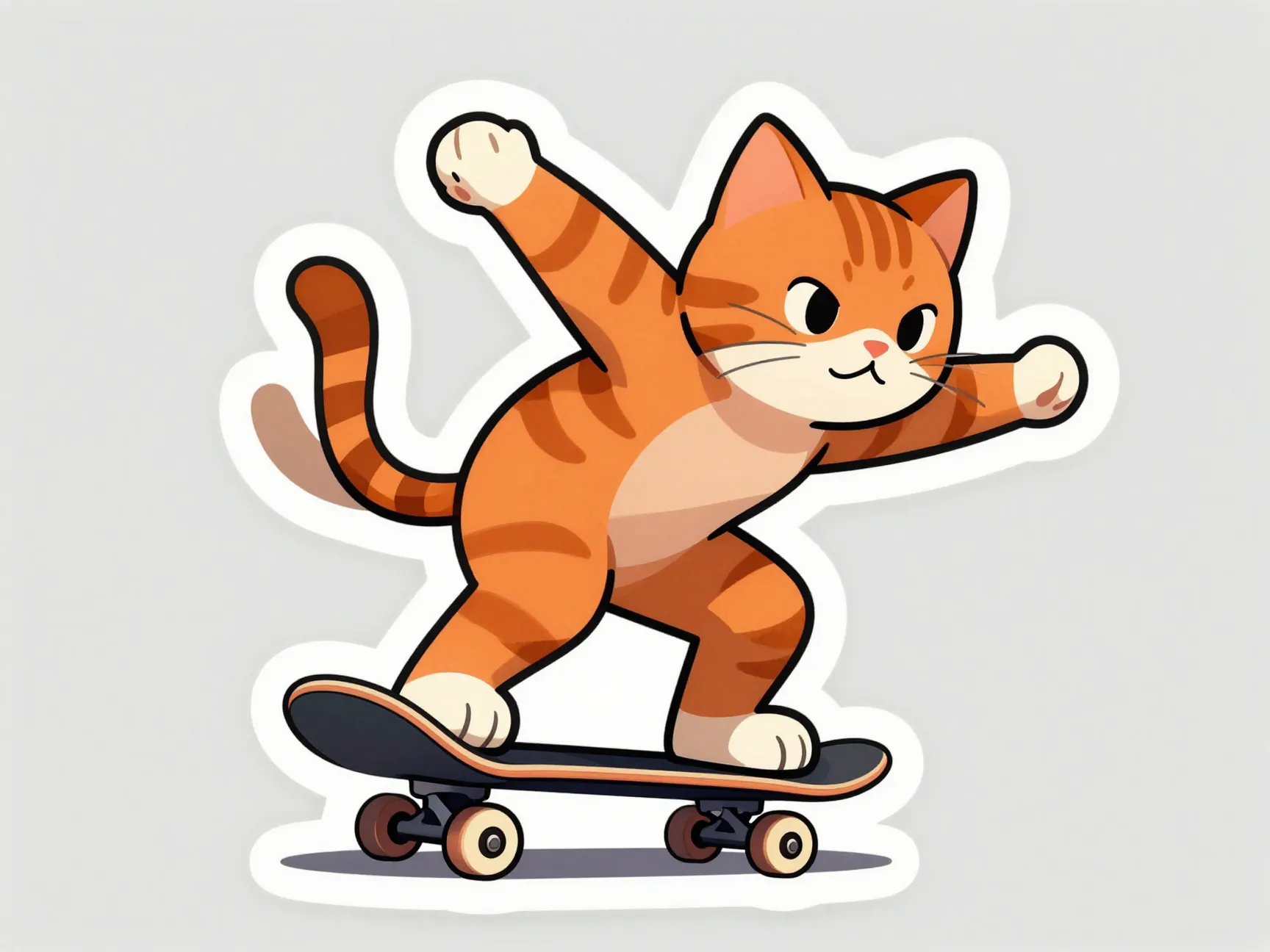 Ai generated humorous sticker and mascot tabby cats