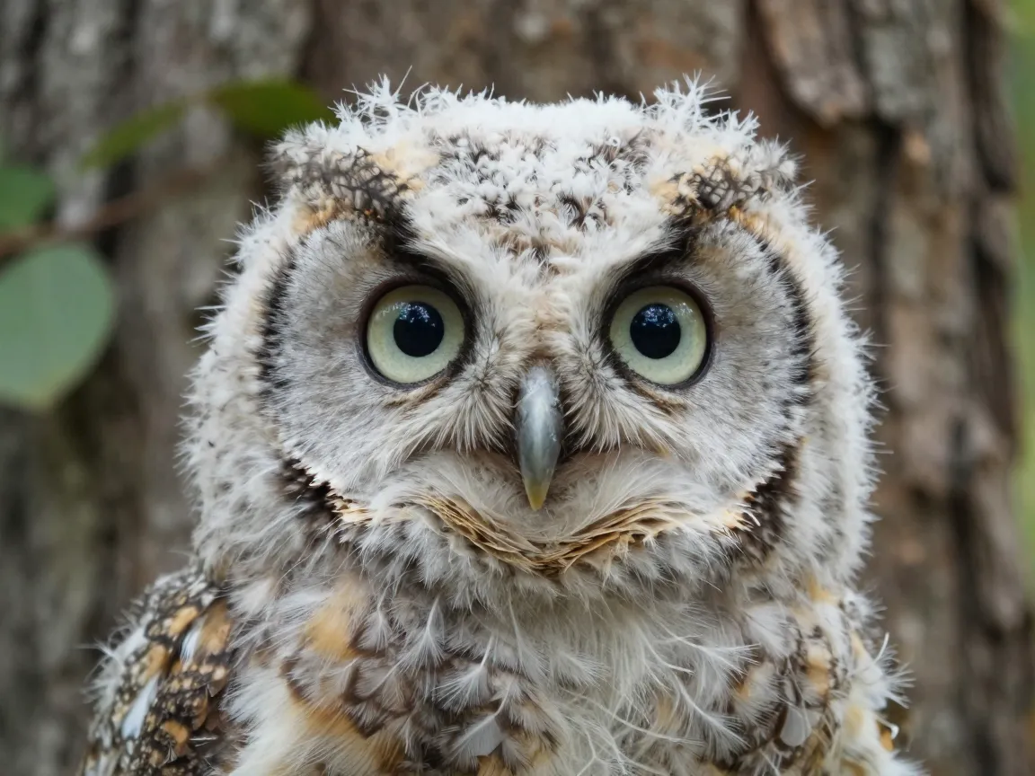 The overwhelmed by cuteness baby owl stare