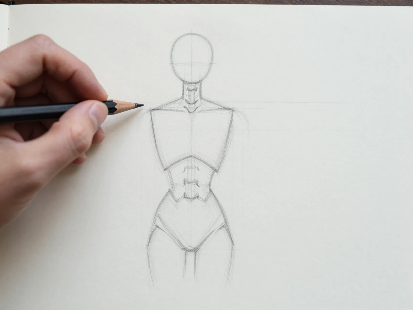 Block in the head ribcage and pelvis