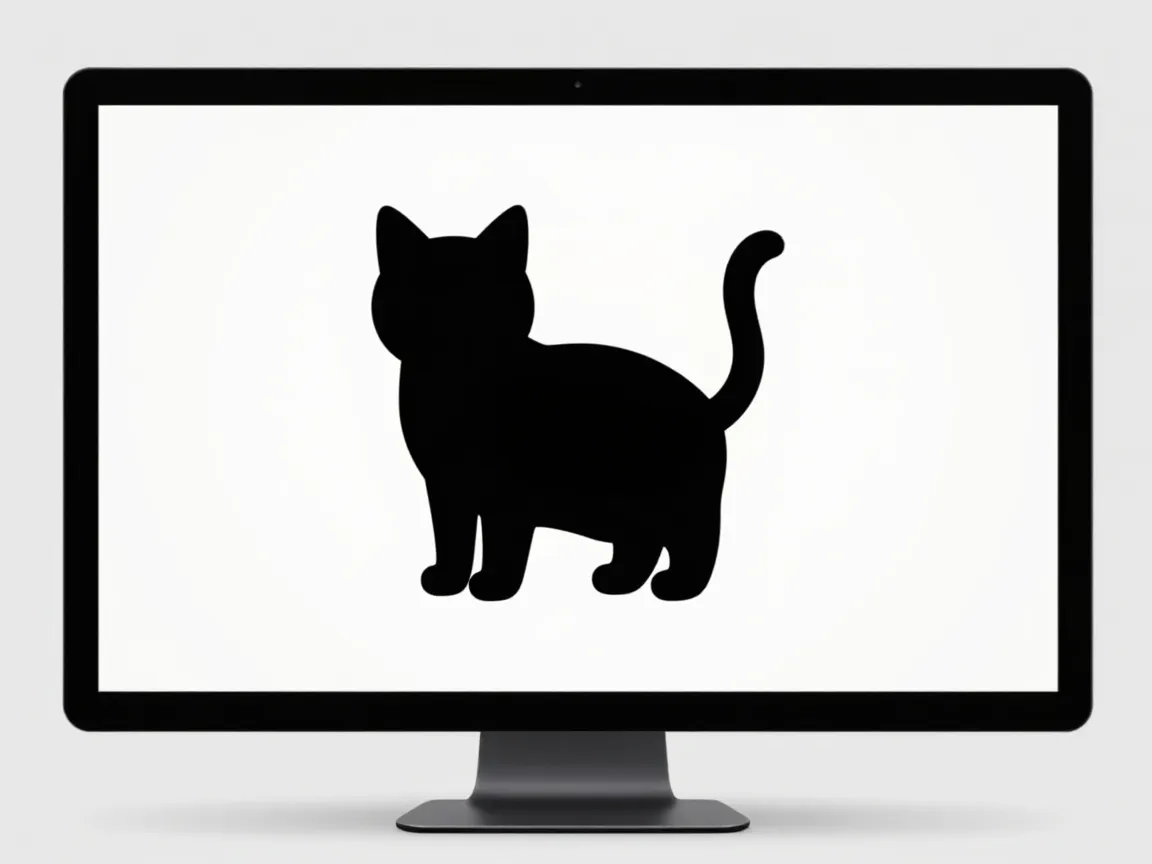 1 solid silhouette cat mark