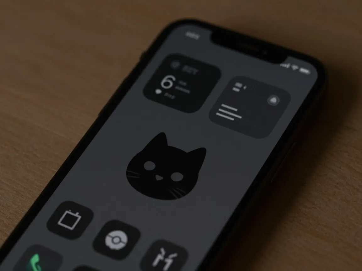 2 dark theme stealth cat icon