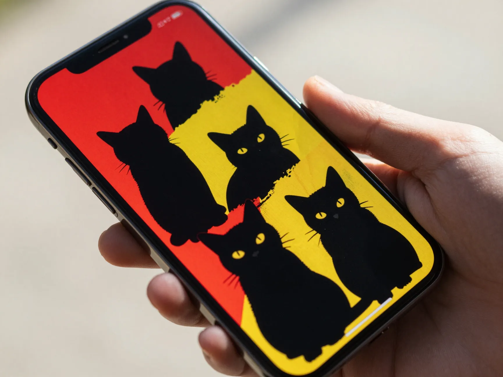 Bold graphic pop art cats