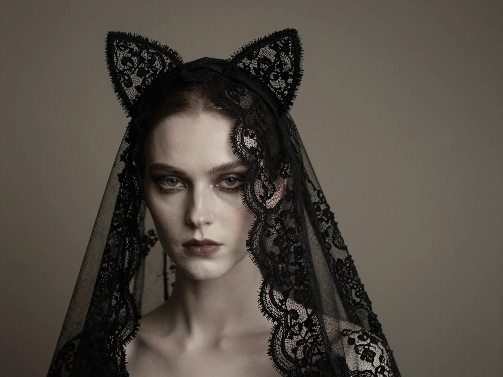 Lace and veiled cat ears headbands