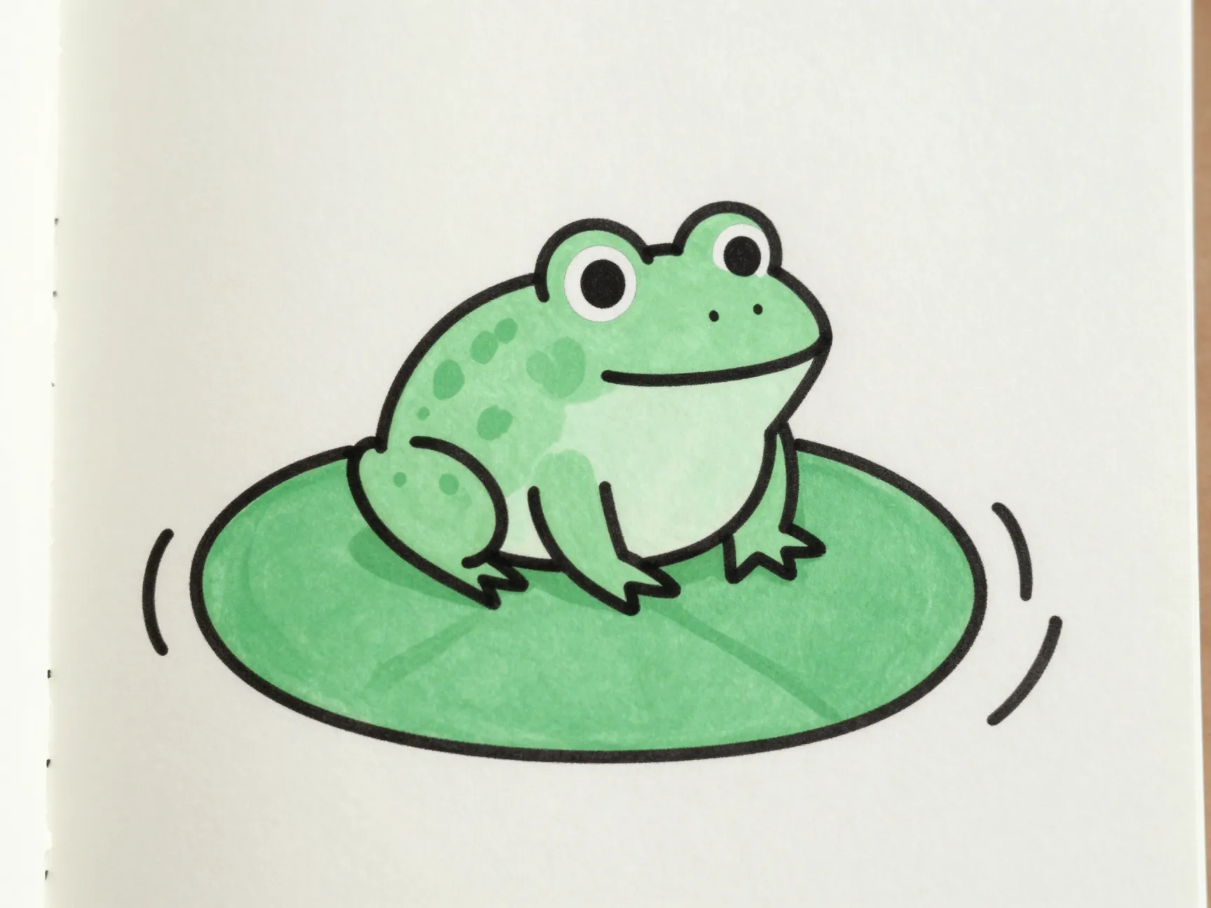 The frog on a lily pad