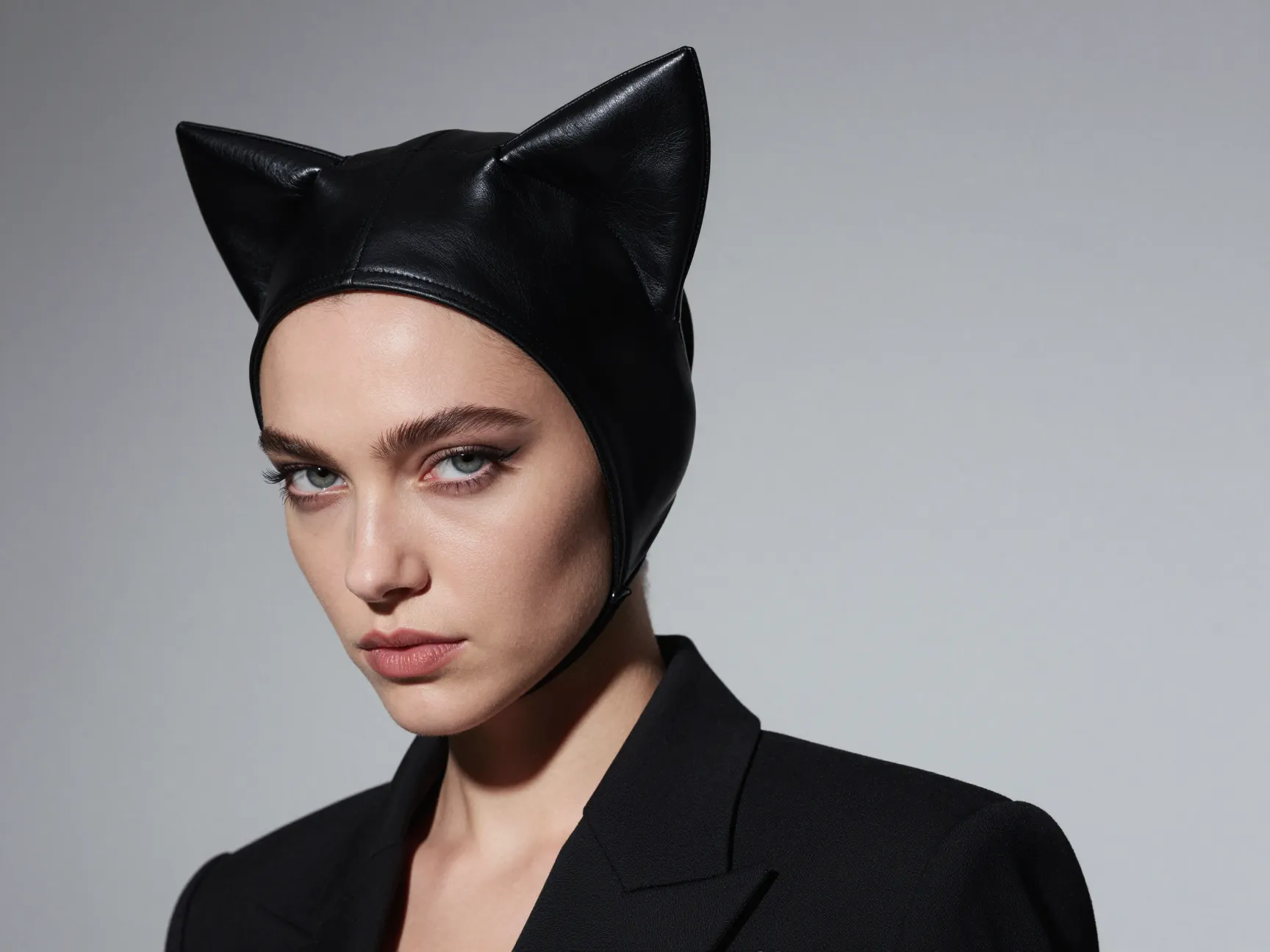 Leather and leather look cat ears headbands