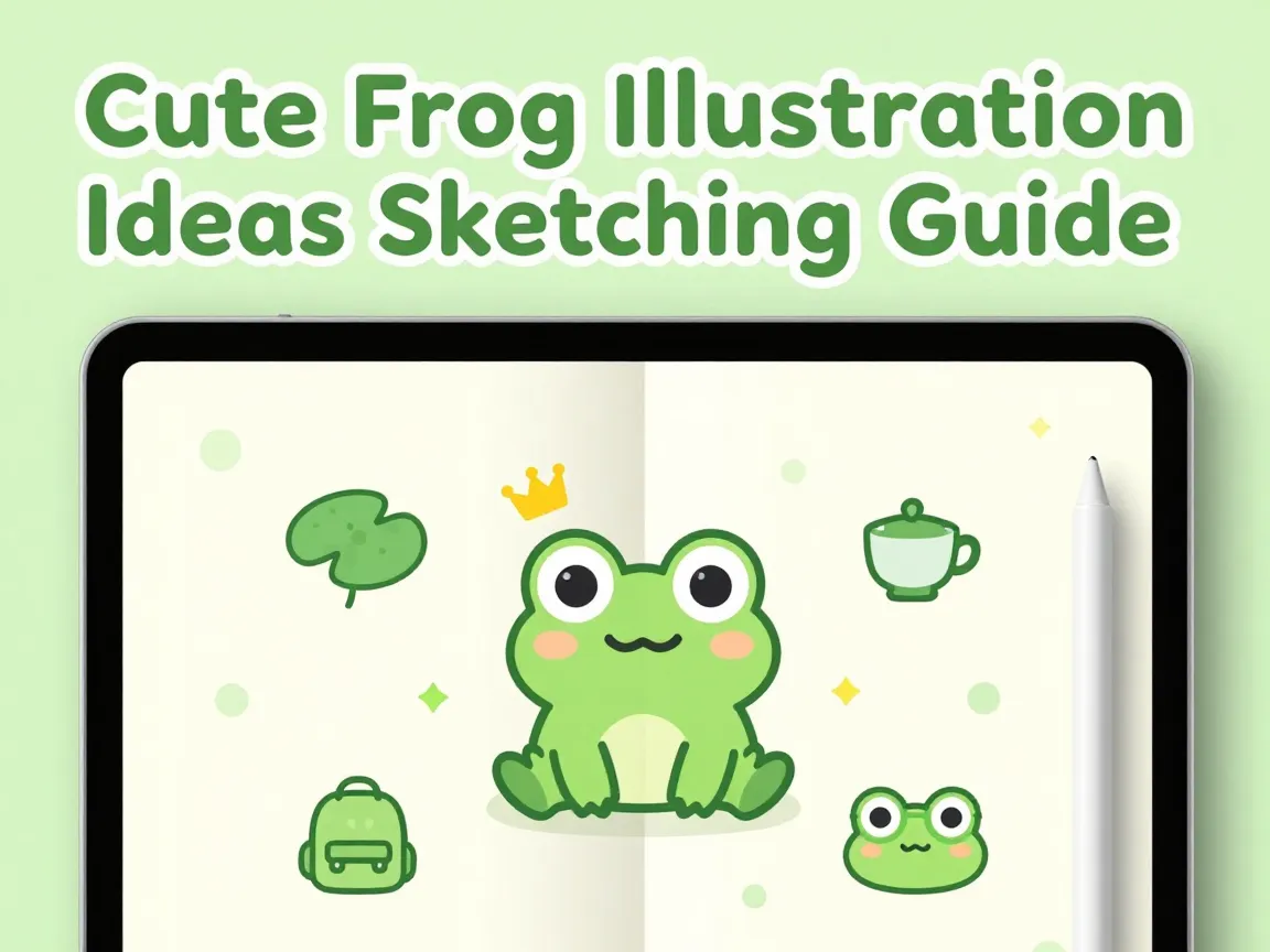 Cute frog illustration ideas sketching guide