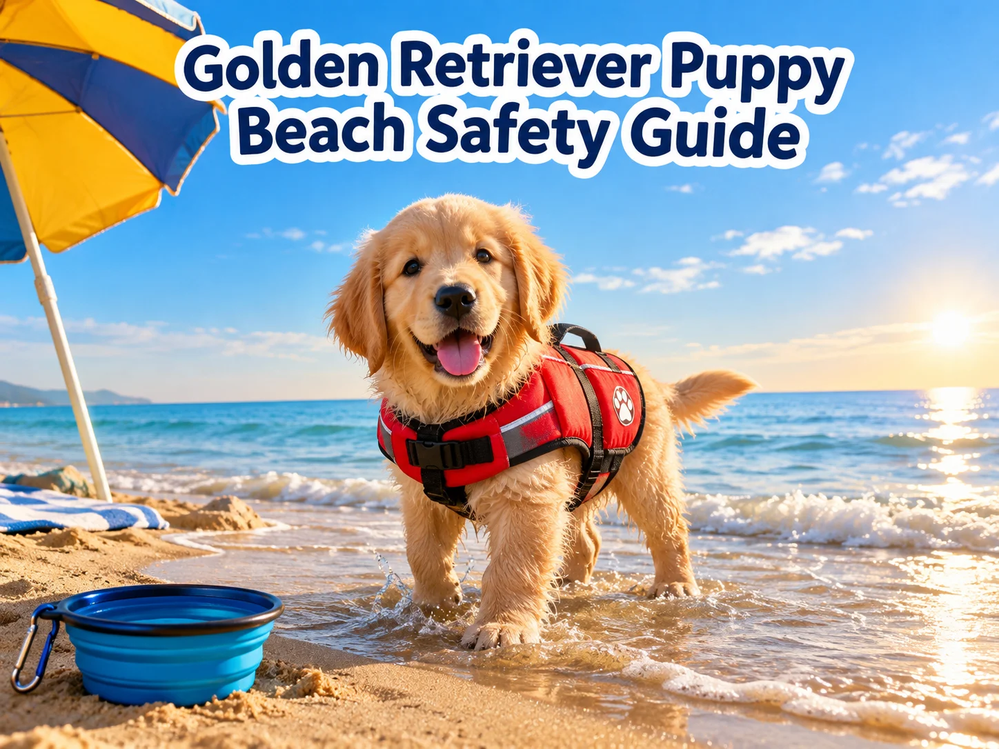 Golden retriever puppy beach safety guide