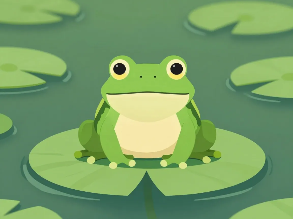 Lily pad frogs with rounded bodies and eye bumps