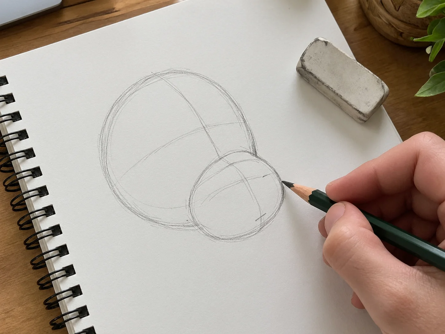 Oval based cat drawing for absolute beginners
