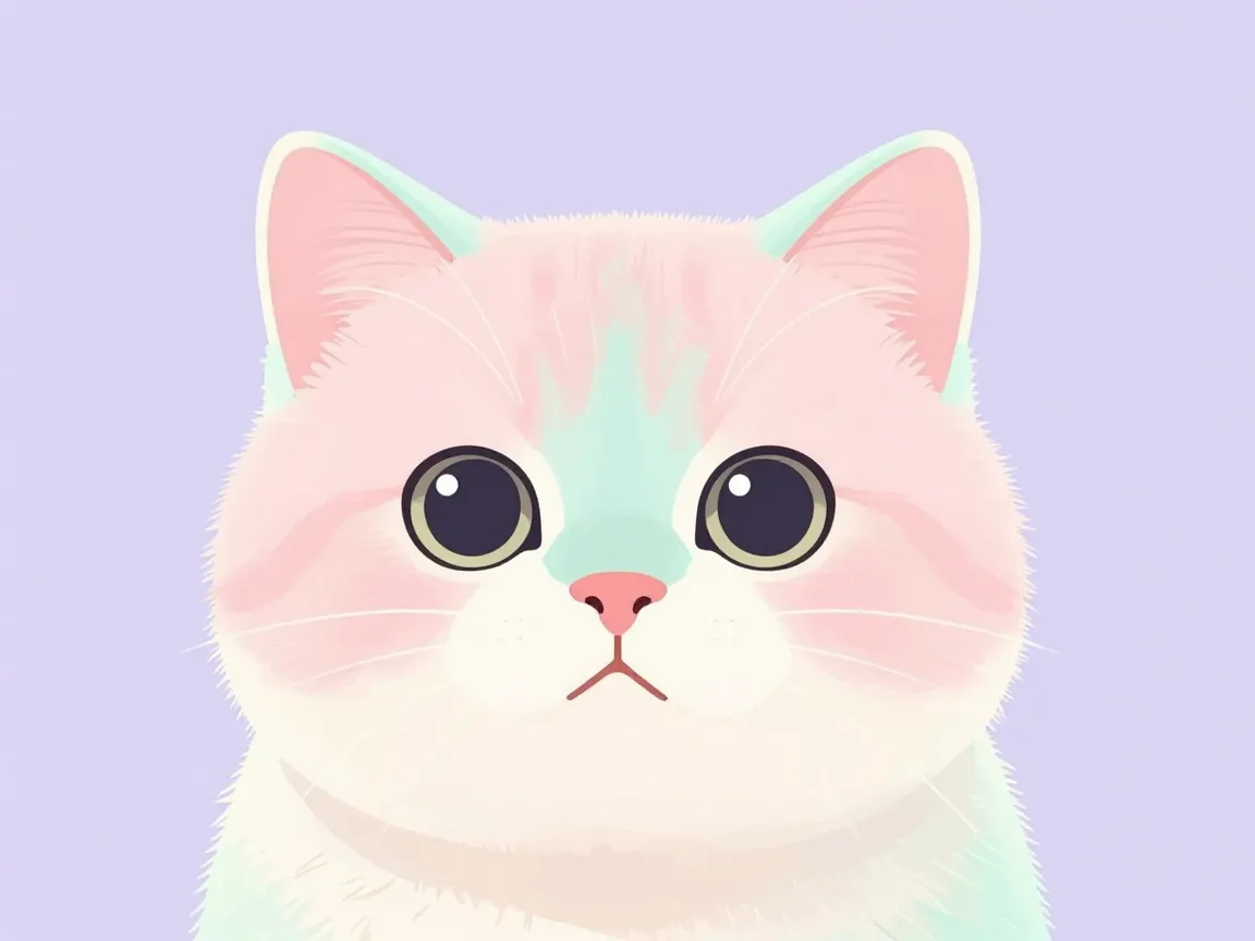 Pastel paws kawaii cat