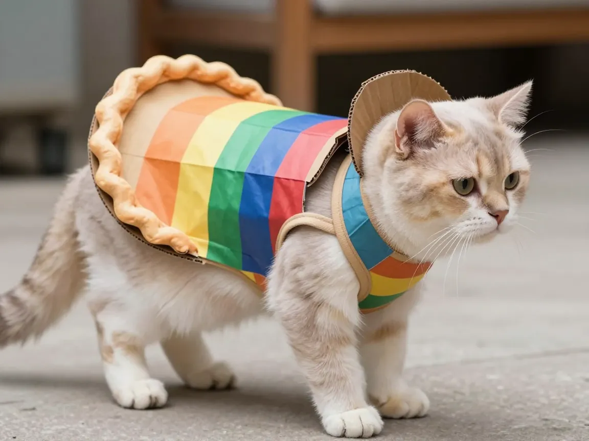 Cardboard box costume for cats