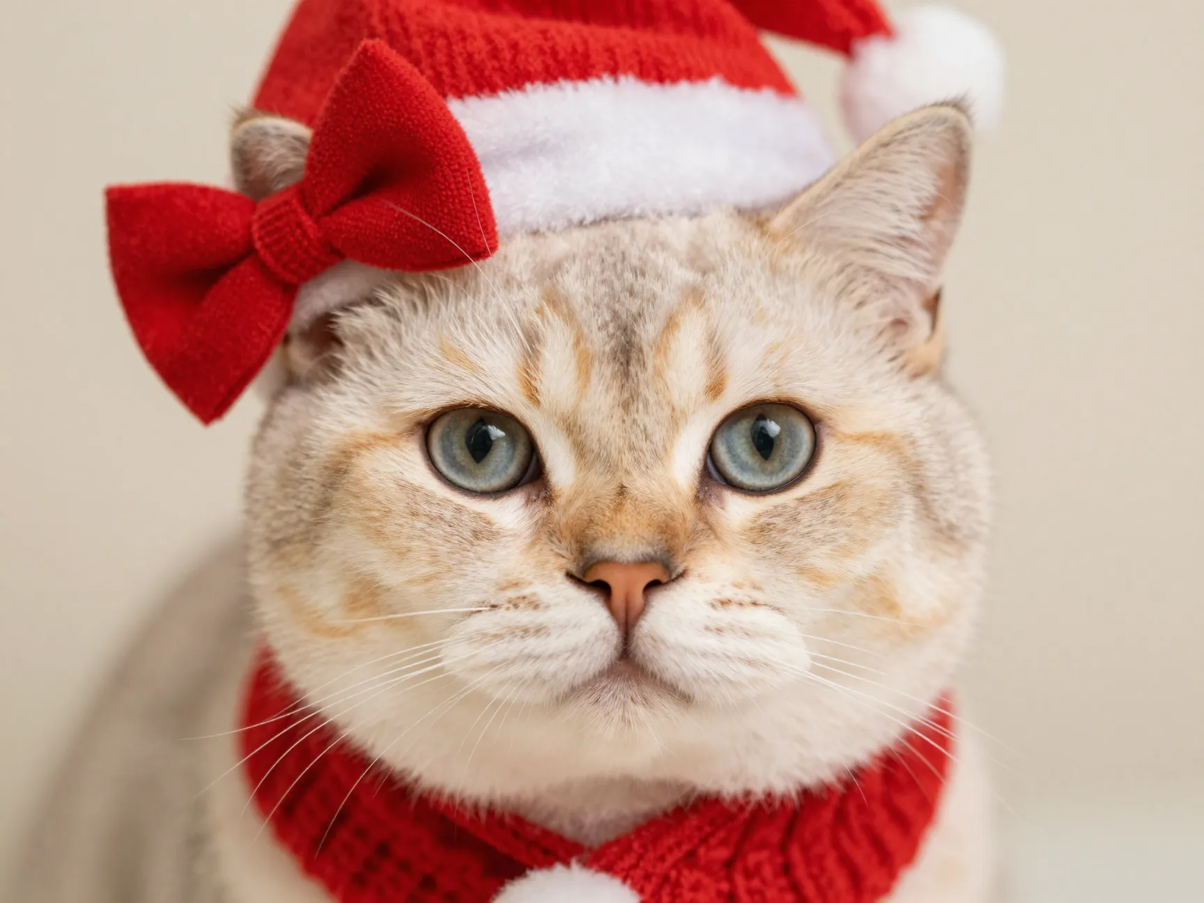 Christmas kitty close up portrait