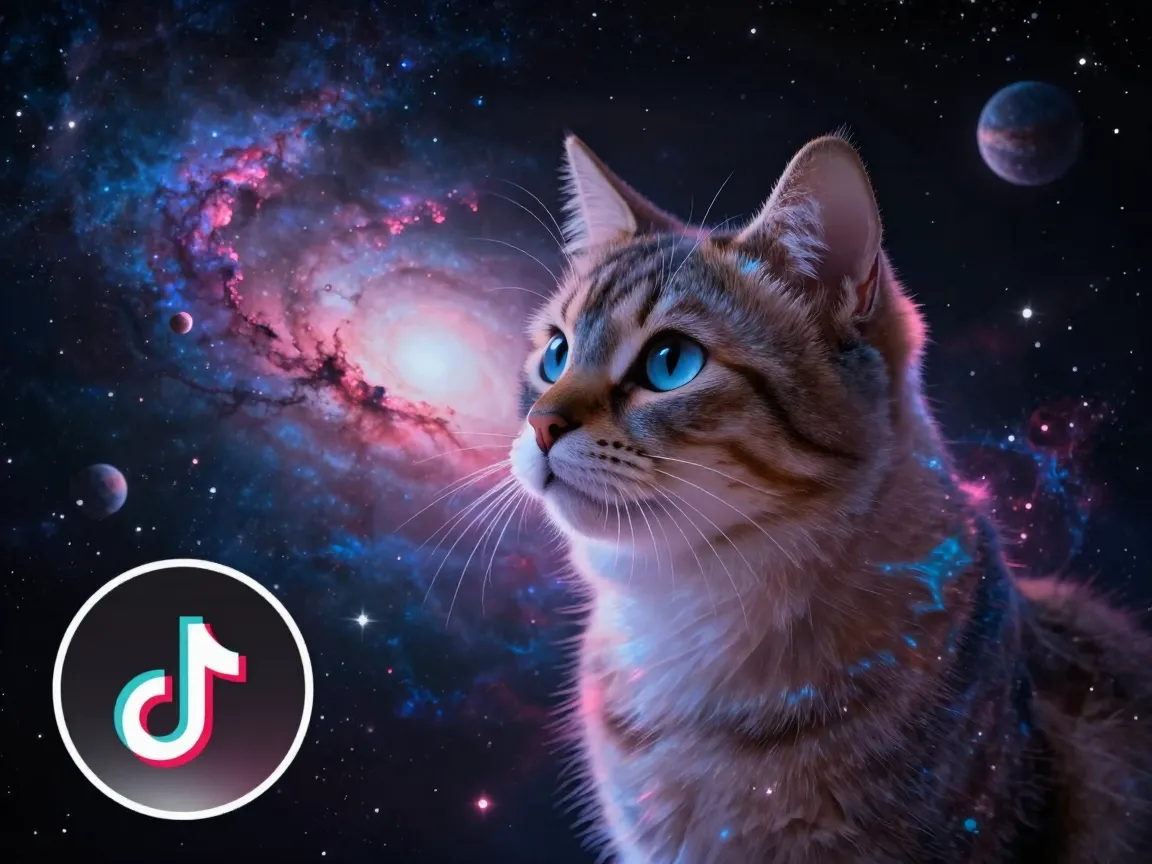 Cosmic purr space cat