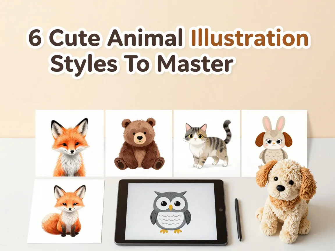 6 cute animal illustration styles to master