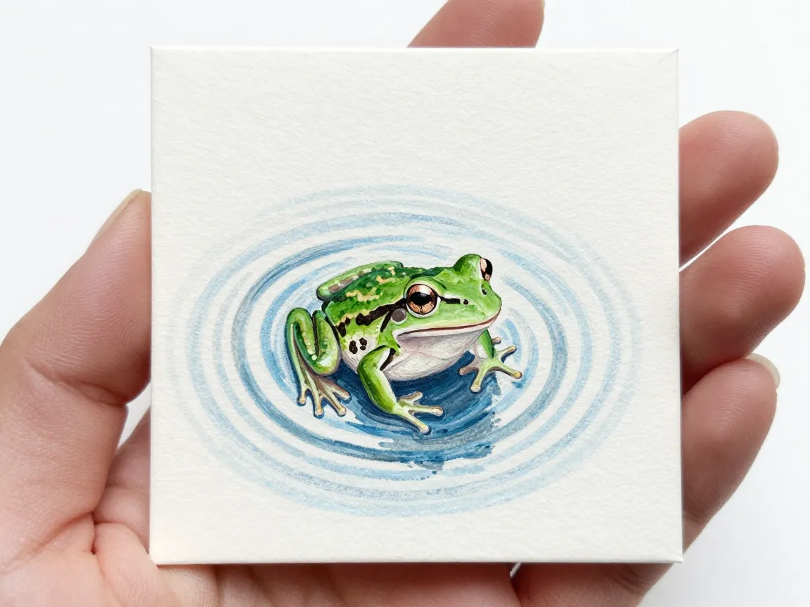 Mini canvas pond ripple frog