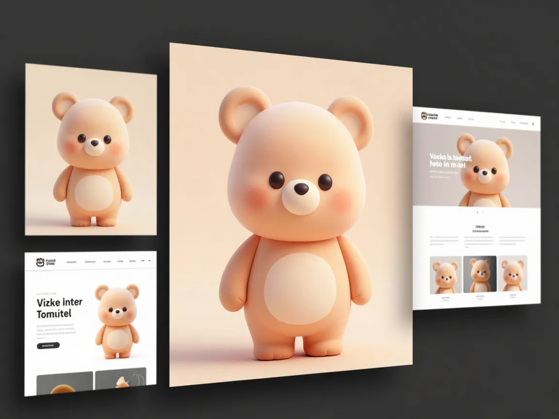 Textured whimsical vector and soft 3d character style