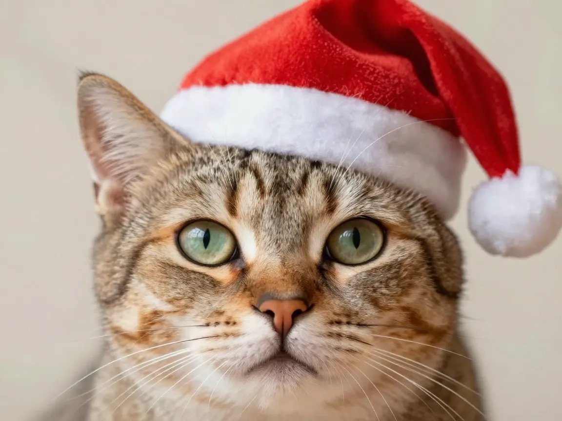 Minimalist santa hat close up