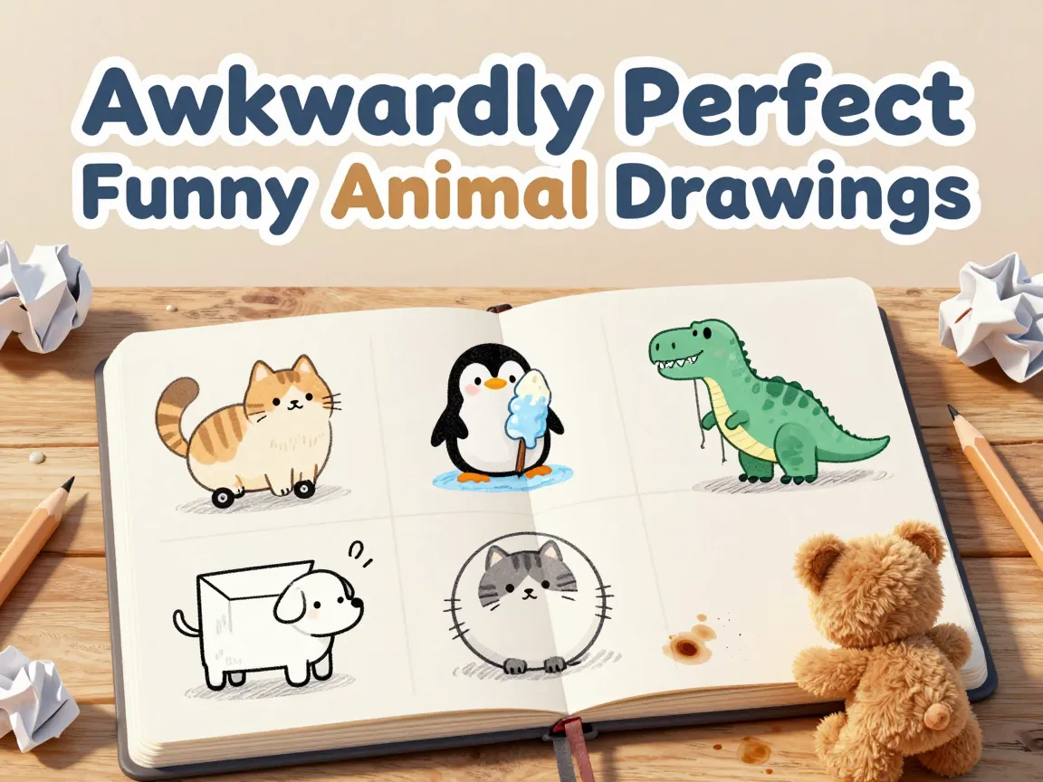 Awkwardly perfect funny animal drawings