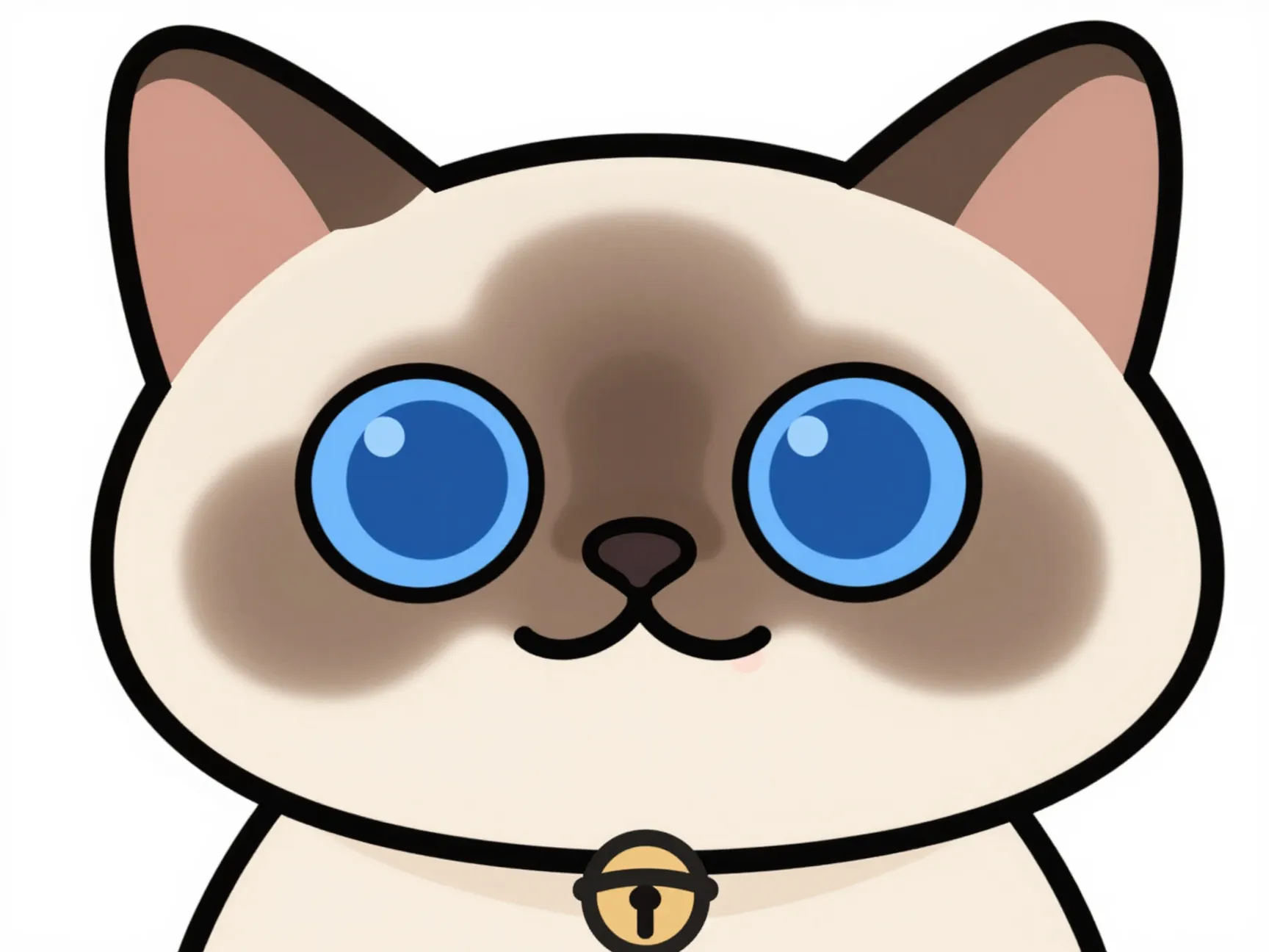Chibi or cartoon style siamese kittens with oversized eyes