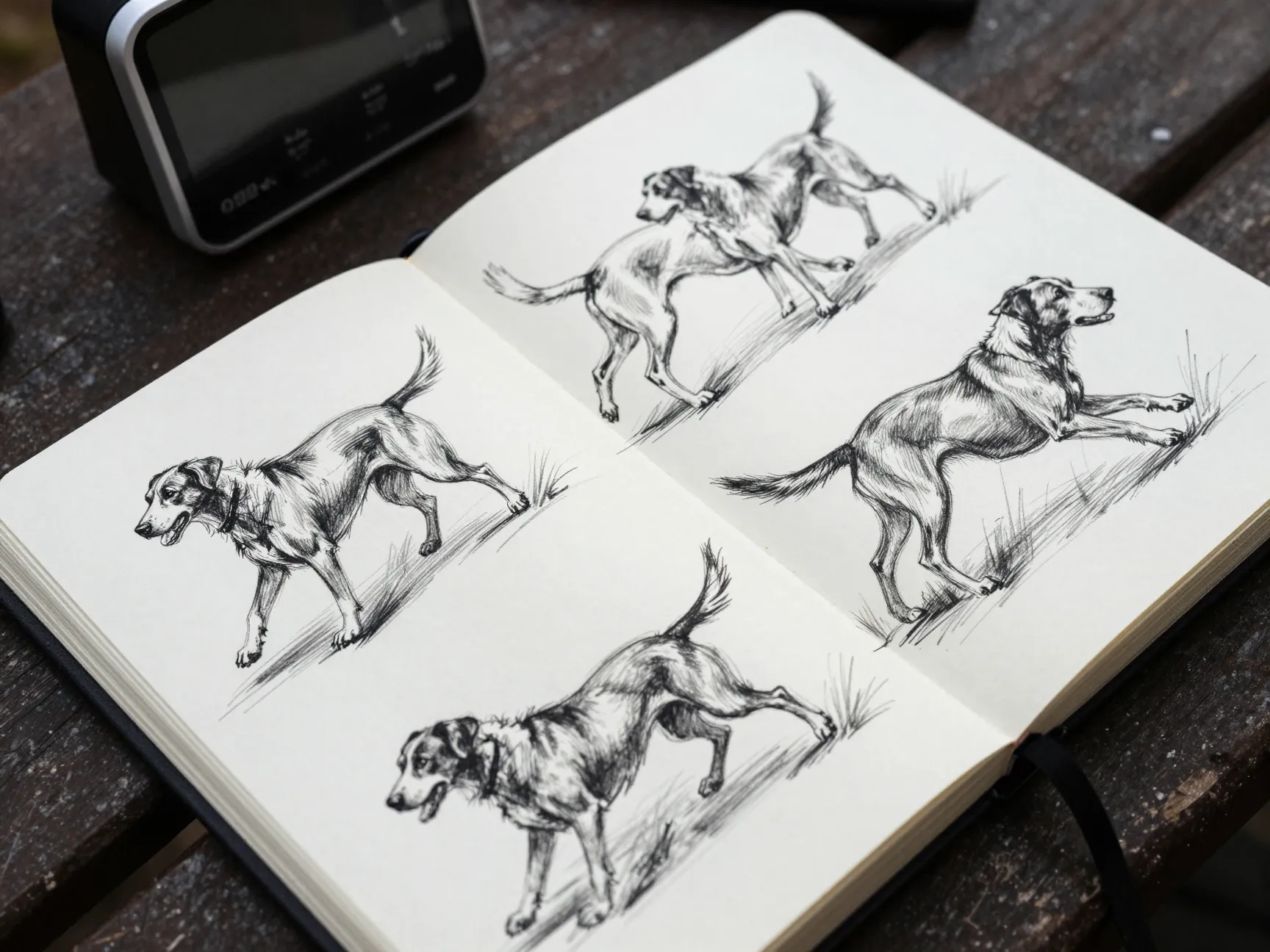Dynamic gesture drawings of animals in motion