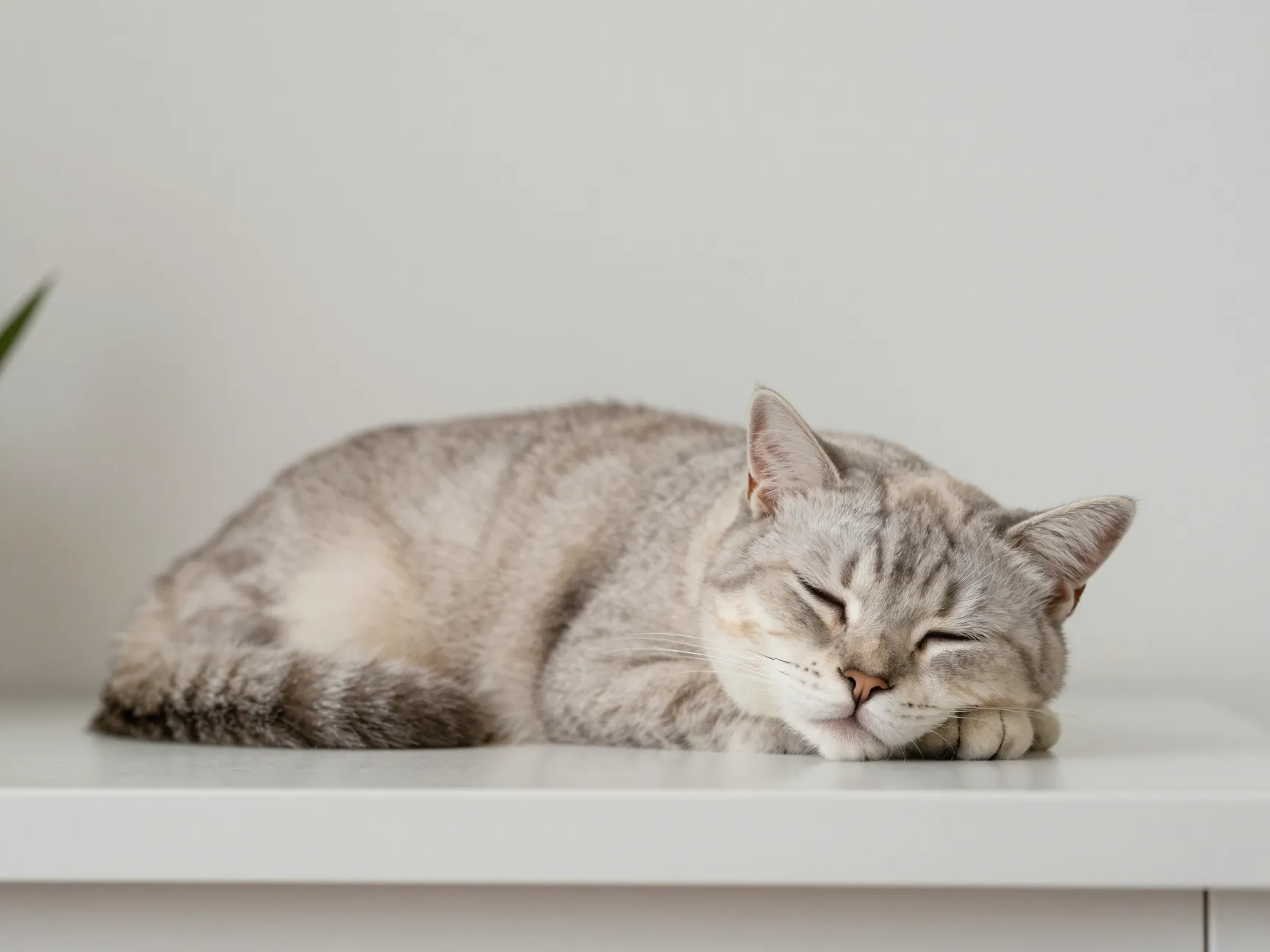 Neutral cute sleeping cat wallpaper