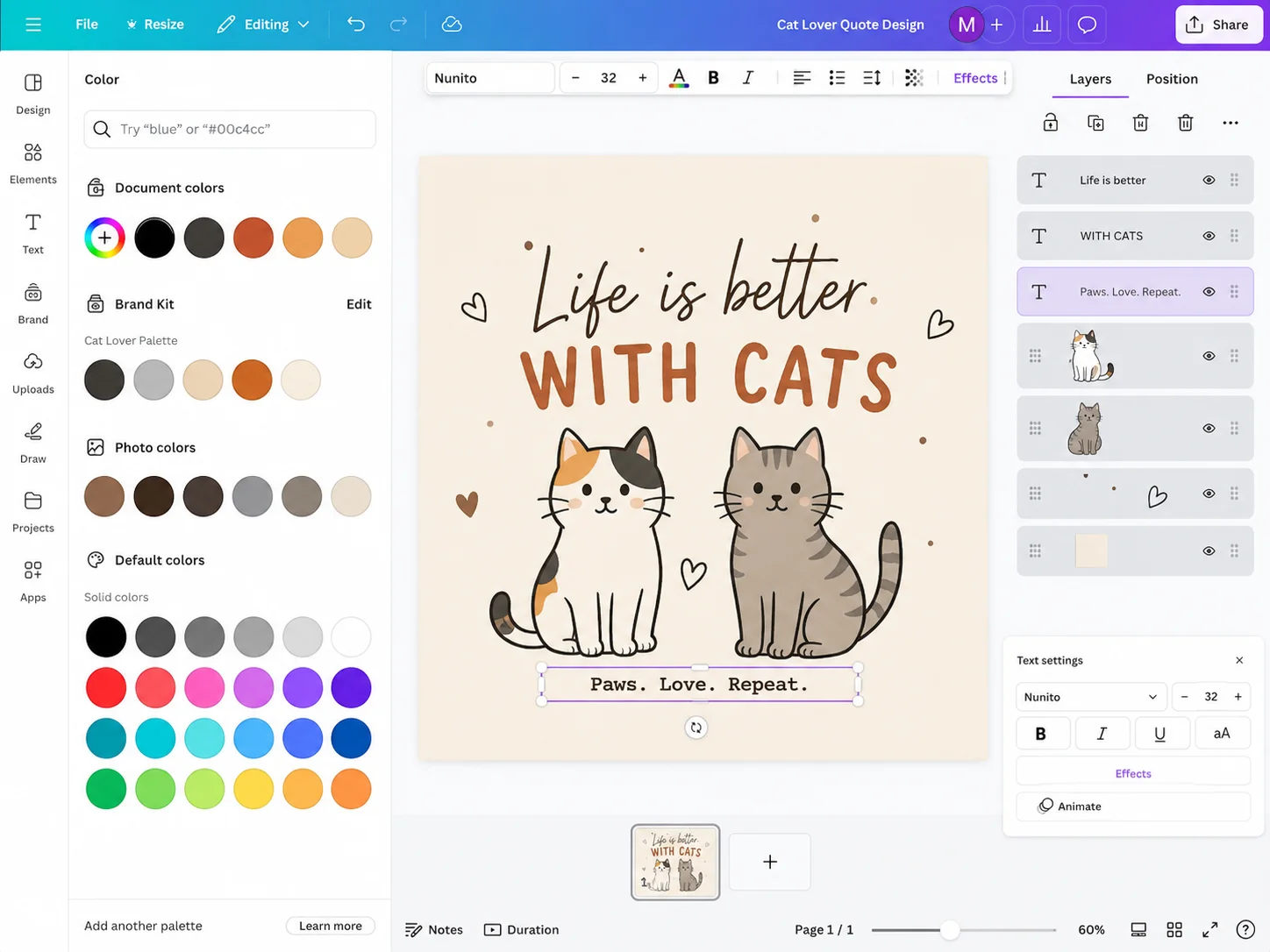 Custom designed cat wallpaper via templates