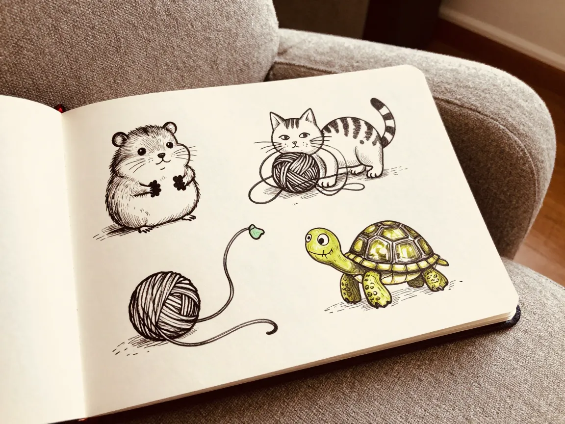 Expressive and character driven animal sketches