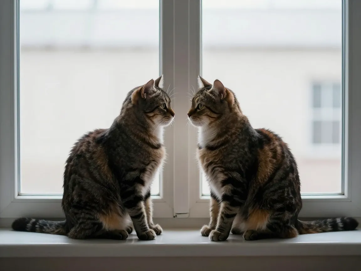 Split scene cat couple aesthetic