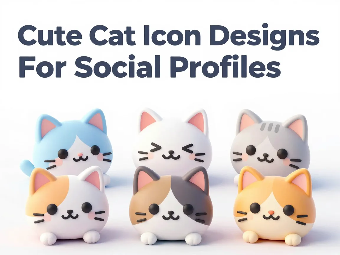 Cute cat icon designs for social profiles