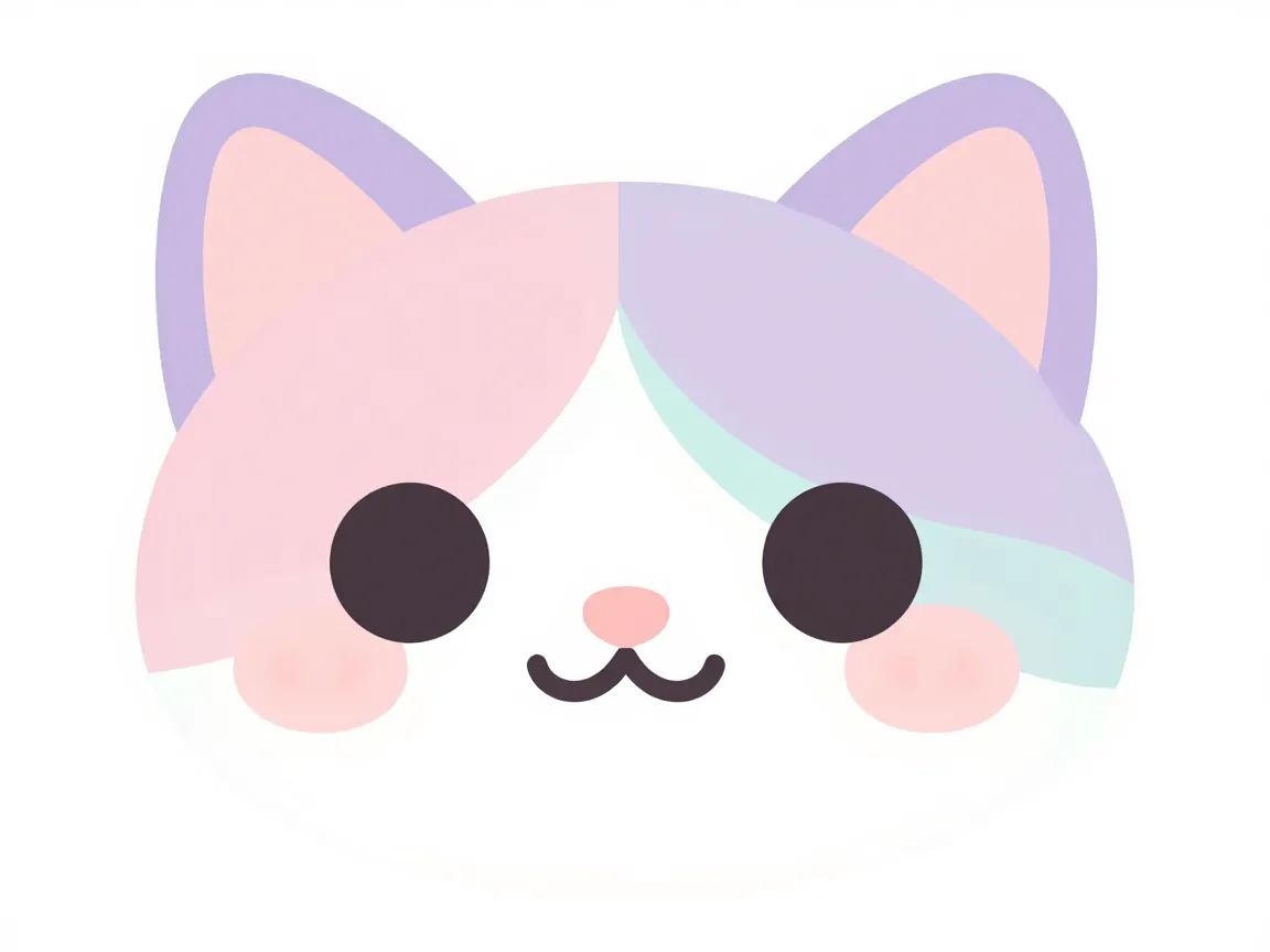 Kawaii pastel cat icons