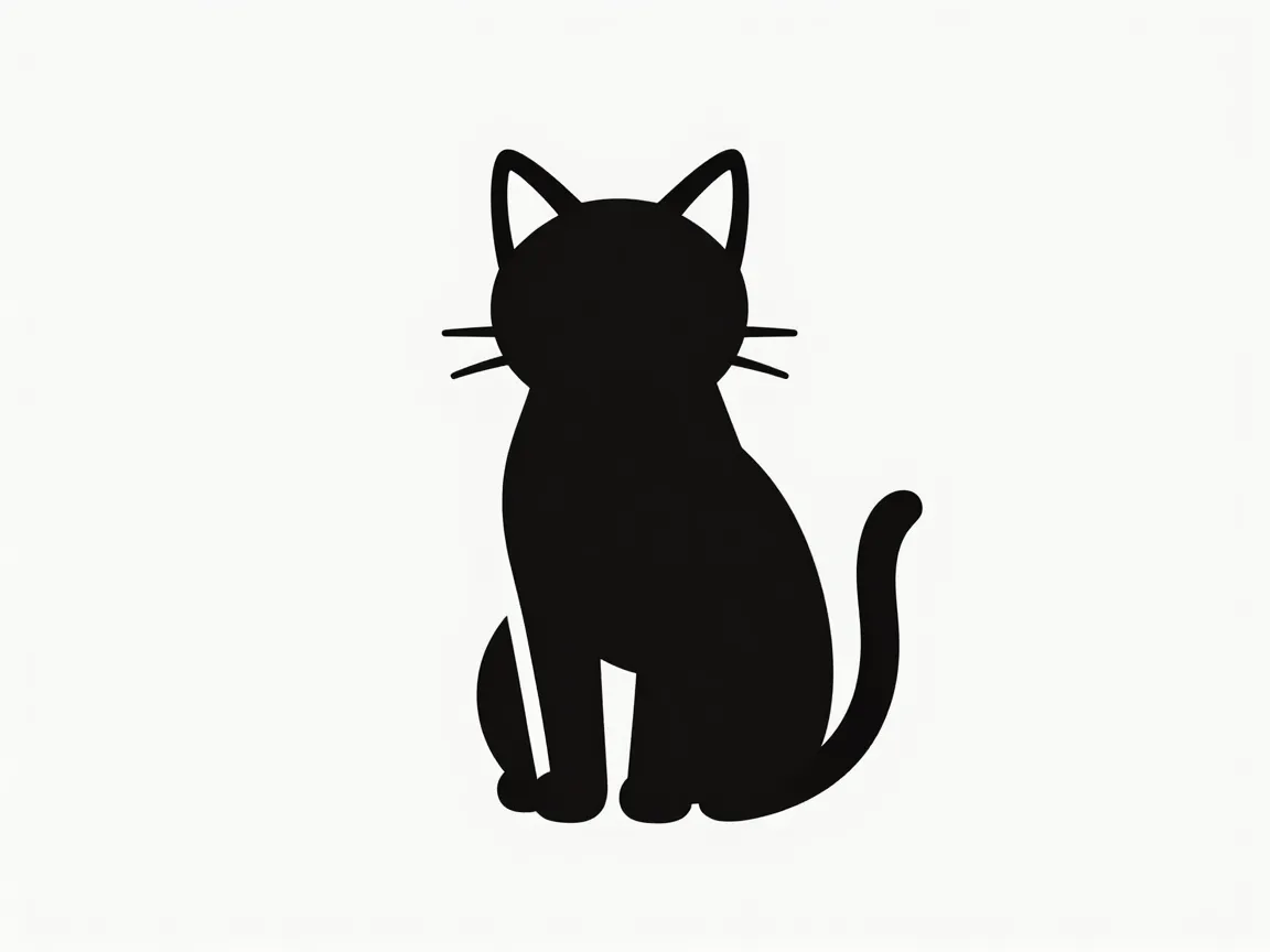 Minimalist line art cat icons