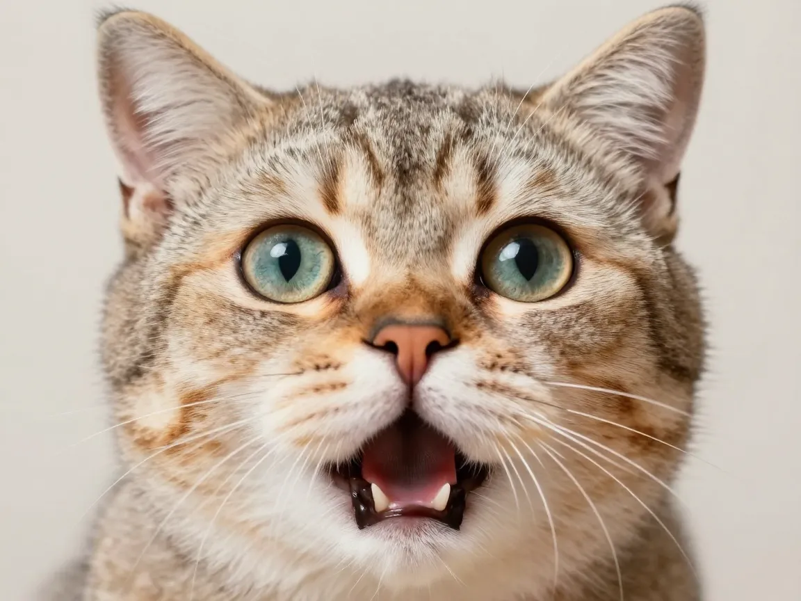 The wide eyed surprised cat