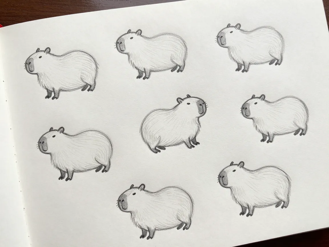 The low slung capybara with a flat smile