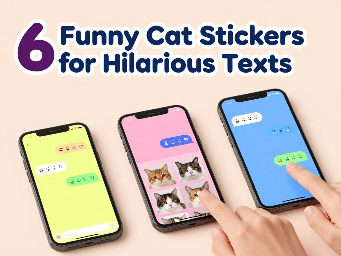 6 funny cat stickers for hilarious texts
