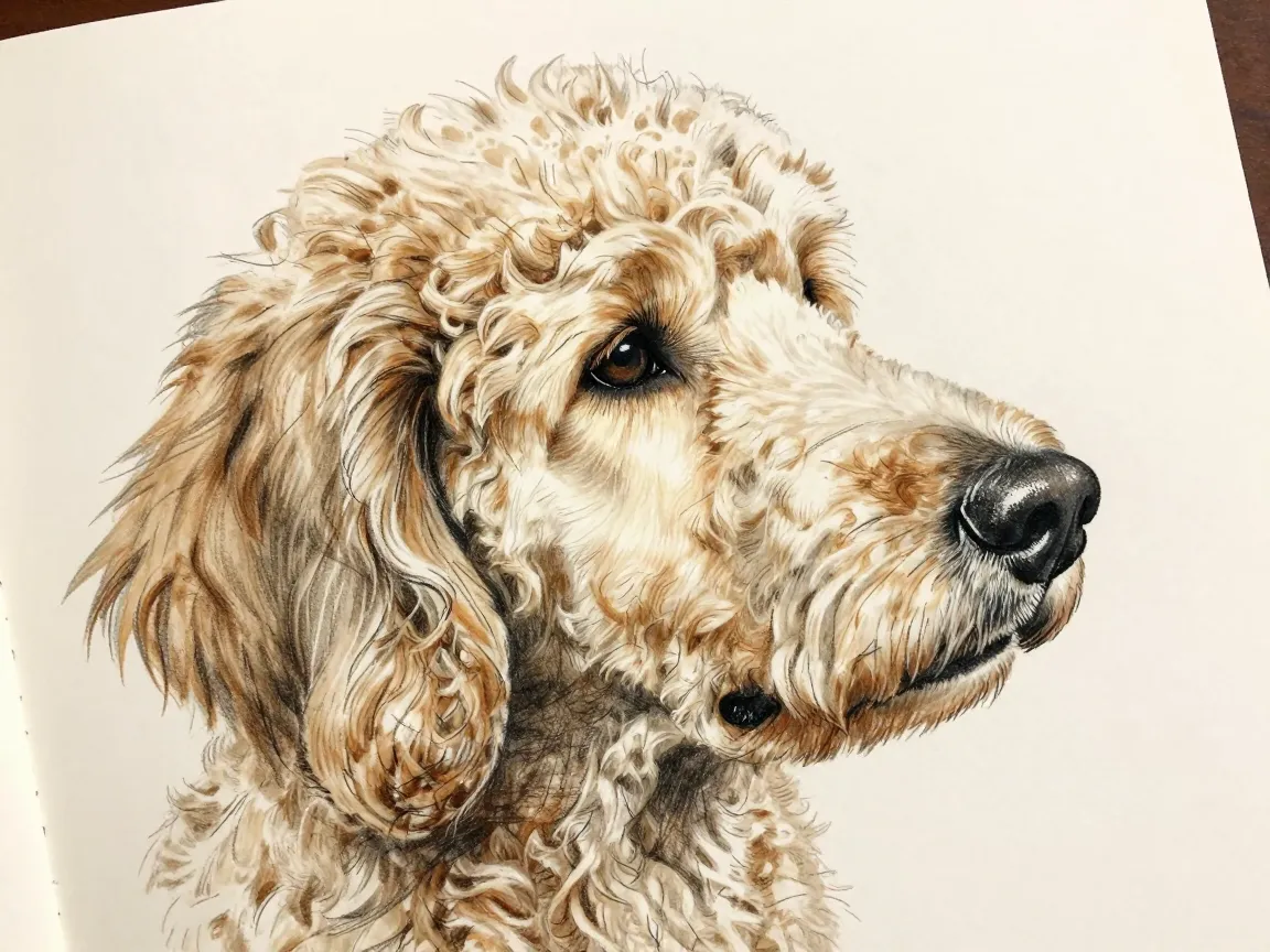 Mastering curly fur texture with the mini goldendoodle method