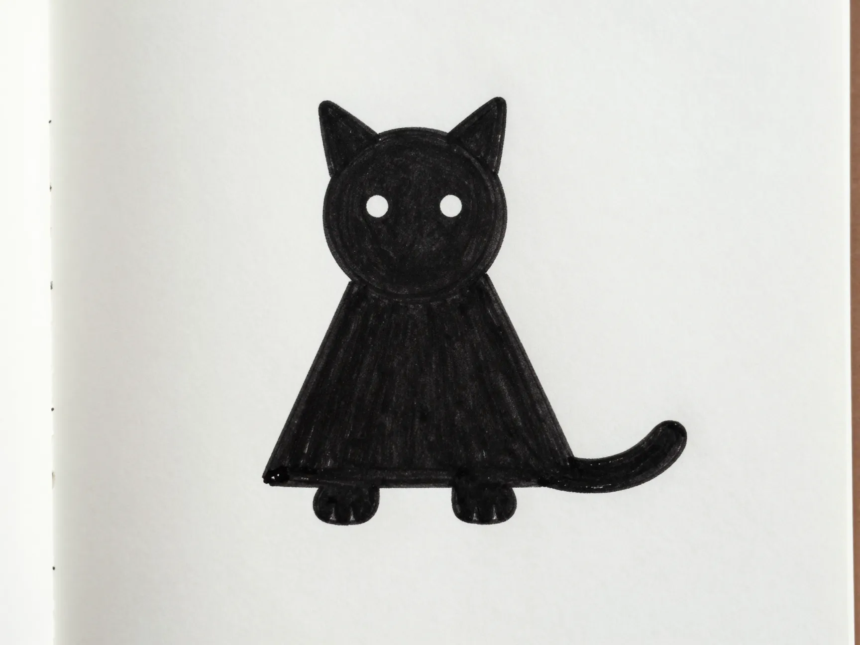 The sitting triangle cat