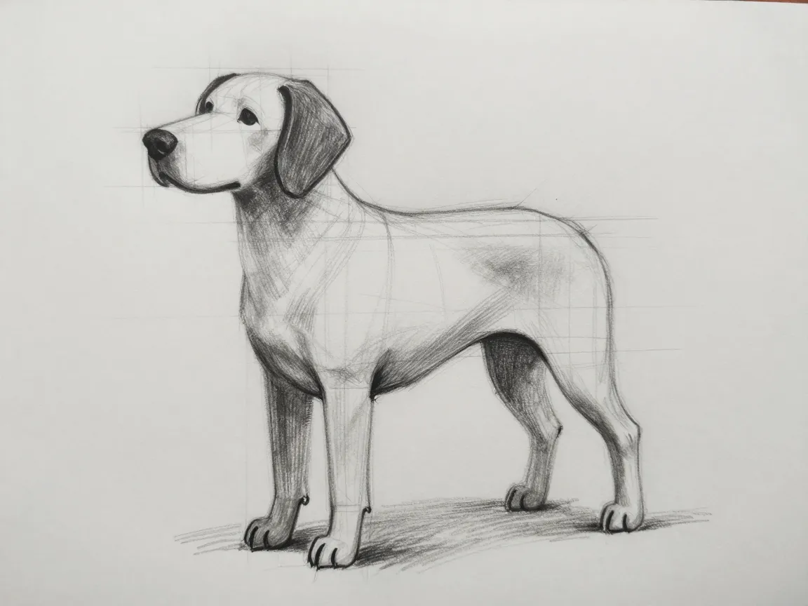 Standing dog sketch02